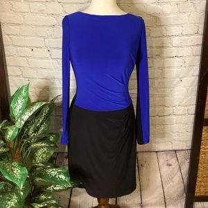 Lauren Ralph Lauren Sz 6 royal blue and black pull over dress